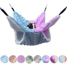 Hammock Tidur Hewan Peliharaan Kecil Motif Titik-titik, Cocok untuk Hamster, Sugar Glider, Tupai, dan Hewan Peliharaan Kecil Lainnya yang Suka Memanjat, Dapat Dilepas dan Dicuci, Tersedia Berbagai Pilihan Warna dan Ukuran, Cocok untuk Musim Gugur/Musim Dingin - MultiWarna - View 2