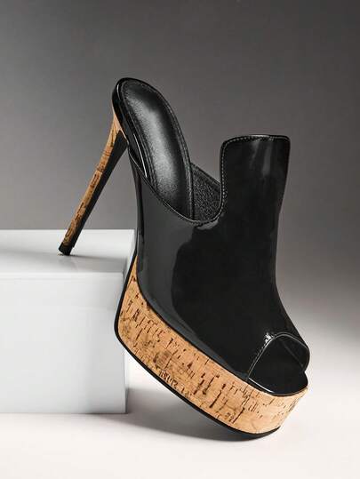 Solezae Women's Chic Peep Toe Thick Cork Platform Sandals