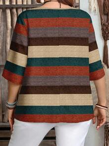EMERY ROSE Plus Size Casual Minimalist Shirt, Suitable For Summer - Multicolor - View 2