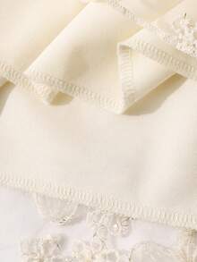 SHEIN Elladie kids 这款女童优雅时尚无袖雪纺连衣裙，采用多色立体花卉贴花和超大蝴蝶结装饰，轻盈舒适，适合夏季庆祝活动和休闲外出穿着。 - 杏色 - 查看 7