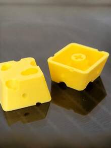 Zazumi 4Pcs Compact Size Smooth Surface Cute Design Yellow Cheese Shape Keycaps For Mechanical Keyboard Office Work Gaming Desktop Decor Comfortable Typing Experience Soft Touch Add Playful Vibe To Daily Routine Unique Novelty Key Cap Set Custom Replacement Keys For Gamer Office Worker Birthday Christmas - View 6