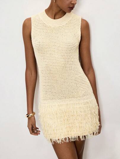 Maija 女士休闲纯色无袖针织连衣裙