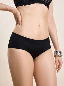 Hourtrue 3pcs/Set Women's Sexy Ice Silk Triangle Panties, Fashion For Summer - Black - View 5