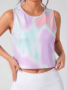 Core Rhythm Áo tank top thể thao dáng rộng in họa tiết tie-dye dành cho nữ, thích hợp cho mùa hè. - Nhiều màu - Xem 7