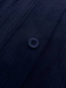 GlowEve CURVE Plus Size Minimalist Versatile Embroidered Dress For Women - Navy Blue - View 3