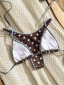 SHEIN Swim Vcay Conjunto de bikini para vacaciones de primavera en la playa para mujer - Multicolor - Ver 2