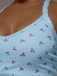Musera Sport Áo ngực thể thao năng động, cổ khoét sâu, dây chéo, họa tiết quả anh đào, thích hợp cho tập luyện, tập gym, pilates, thể dục, mặc hàng ngày, nữ tính, thường ngày. - Màu xanh nhạt - Xem 6
