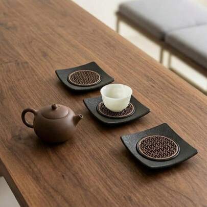 Cirelle 1 chiếc đế lót tách trà chống trượt, cách nhiệt, phụ kiện trà đạo, đế tách trà, bộ trà cổ điển, phụ kiện trà đạo, thích hợp cho phòng trà và phòng học.