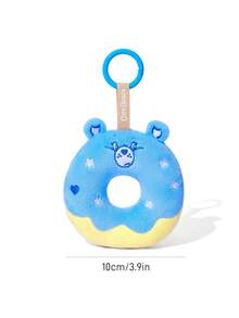 SHEIN X Care Bears 1个可爱蓝色小熊甜甜圈吊坠，精致刺绣，毛绒钥匙扣，可挂在包包和钥匙链上。 - 彩色 - 查看 3