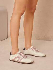 Solezae 女士舒适休闲可爱系带芭蕾舞鞋 - 粉色 - 查看 7