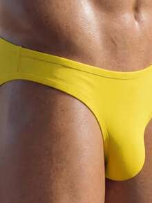 DrisQ 1 pieza Ropa interior sexy de hombre de tela amarilla cautivadora de cintura media - Amarillo - Ver 4