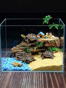 Reptile Rock Hideaway, Lizard Fence, Turtle Climbing Platform, Gecko & Snake Shelter, Habitat, Suitable For Breeding Enclosure And Aquarium Decor - Multicolor - View 11