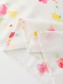 SHEIN Franclia 女士印花休闲度假半身裙，夏季 - 白色 - 查看 6