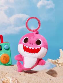BABY SHARK X SHEIN 1Pc Shark Baby Plush Pendant, Cute Shape, Soft Material, Exquisite Embroidery, Can Be Hung On Bags And Keychains, Rose Red - Multicolor - View 4