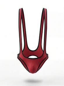 DrisQ Men's Contrast Trim Sleeveless Comfortable Breathable Sexy Underwear - Red - View 3
