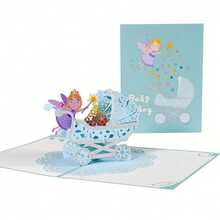 Joivida 1pc Small Cart 3D Greeting Card, Hand Stitched Desktop Decoration, Suitable For Study, Bedroom, Living Room, Suitable For Christmas, Halloween, New Year, Valentine's Day, Easter Gifts - Birthday greeting card - View 8