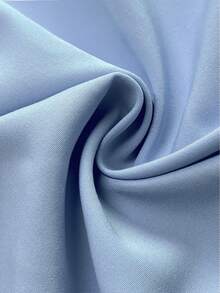 SHEIN Elenzya Women's Square Neck Ruffle Trim Short Sleeve Chiffon Blouse, Tie Waist Slim Fit Commuter Top For Summer - Blue - View 6