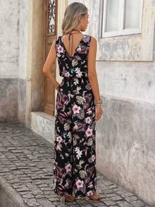 Brillora Bộ jumpsuit nữ mùa xuân/hè với họa tiết xoắn nhẹ, thích hợp mặc hàng ngày và đi nghỉ mát. - màu đen - Xem 2