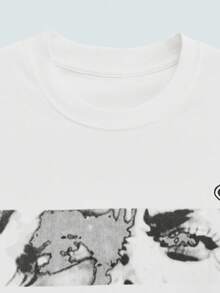 Modcrash Men's Shirt, Streetwear Casual Graphic Print, Relaxed Fit, Spring Summer, Unisex - White - View 4