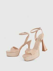 CUCCOO LuxiPop Women Heeled Sandals - Apricot - View 5
