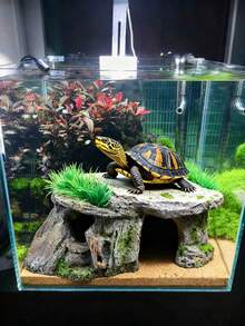 Reptile Rock Hideaway, Lizard Fence, Turtle Climbing Platform, Gecko & Snake Shelter, Habitat, Suitable For Breeding Enclosure And Aquarium Decor - Multicolor - View 10