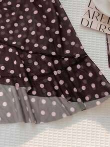 Elavelle Falda pareo con cordón y fruncido con estampado aleatorio para traje de baño tipo tankini para mujer, primavera/verano - Multicolor - Ver 5