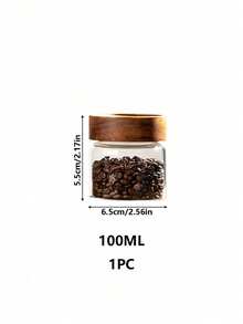 Cirelle 木质和玻璃咖啡豆管，带木底座的咖啡豆收纳瓶，适用于台面的咖啡豆收纳套装 - 彩色 - 查看 8