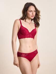 Hourtrue 6pcs Lace Trim Underwire Bra & Panty Set, Adjustable Straps & Sexy Lace Details, Soft & Breathable Fabric Underwire Bra, Hook & Eye Closure, Comfortable For Commuting, Daily Wear, Home & Versatile Occasionsfor Summerfor Summer - Multicolor - View 11