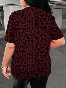 Rovax Model Terbaru Kaos Wanita Kasual Motif Leopard Kerah Bulat - MultiWarna - View 2