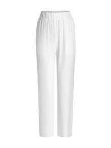 PopScrub Bộ đồ 2 món nữ gồm áo cổ chữ V tay ngắn màu trắng in hình bướm và hoa, có túi và thiết kế tai thỏ, xẻ tà, và quần ống đứng, thích hợp làm đồng phục y tá mùa xuân/hè, trang phục thường ngày, bộ đồng phục. - Nhiều màu - Xem 5