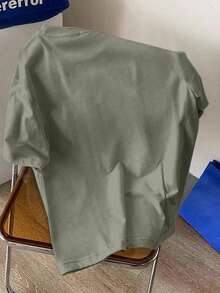 Manfinity Joysei Kaos Lengan Pendek Slim Fit Warna Hijau Zaitun untuk Pria - Olive Green - View 3