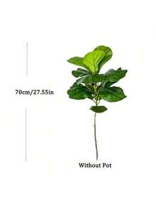 1pc 70 135cm Artificial Ficus Tree Fake Rubber Plant Large Plastic Tropical Green Foliage Outdoor Landscaping Home Room New Year Decoration Valentine Birthday Graduation Gift Realistic Evergreen Topiary Faux Tree Indoor Outdoor Ornament - Army Green - View 4