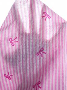 Elladie kids Young Girl (Small) Textured Fabric Short Sleeve Button Back T-Shirt & Casual Pants Set - Pink - View 5
