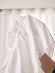 Ocili 女士夏季简约撞色蕾丝吊带背心和短裤睡衣套装 - 白色 - 查看 8