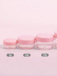 20pcs 5g Pink Transparent Cosmetic Sample Jars, Plastic Containers For Creams, Lotions, Lipstick, Eyeshadow, Nail Powder & Jewelry. Exquisite, Portable, Reusable Travel Accessories. - Pink - View 6