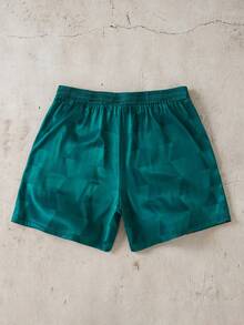 LOONEY TUNES X SHEIN Men's Elastic Waist Letter & Cartoon Print Casual Shorts, Summer - Dark Green - View 2