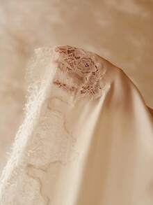 MOTF PREMIUM ELEGANT BACKLESS LACE PATCHWORK LONG NIGHTGOWN, SPRING/SUMMER - Beige - View 7