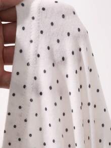 DAZY Damen Polka Punkt Schulterfreies Kurzarm T-Shirt, koreanischer Lässig Urlaubs-Stil, Frühling/Sommer - Aprikosenfarben - Übersicht 6