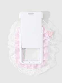 ROMWE Kawaii 1. Móc khóa tình yêu tự làm hình cô gái Nhật Bản ngọt ngào và dễ thương, mềm mại và đáng yêu, màu hồng hai chiều, làm thủ công, đính cườm, hình dạng đặc biệt, cánh sao, chấm bi, biểu tượng âm thanh, đám mây, cánh thiên thần, ren trắng rỗng, nơ hai lớp, ren xếp ly, vỏ bọc trượt bằng acrylic trắng, vỏ bọc thẻ, vỏ bọc thẻ ID, vỏ bọc thẻ sinh viên, vỏ bảo vệ thẻ sao, phụ kiện móc khóa tình yêu tự làm, mặt dây chuyền túi xách, thích hợp cho nhân viên văn phòng, sinh viên, các cô gái dự tiệc và phụ nữ sử dụng hàng ngày, quà tặng ngày lễ. - Màu hồng - 156 - Xem 8