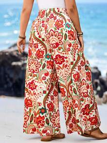 Breezaya Quần maxi dáng rộng, cạp chun in hoa phong cách Bohemian cỡ lớn dành cho nữ, thích hợp cho đi biển, du lịch, hàng ngày, mang phong cách thường ngày lãng mạn, thanh lịch, phù hợp cho mùa hè và mùa xuân. (Các từ khóa liên quan: Burkina Faso, ... - Nhiều màu - Xem 2
