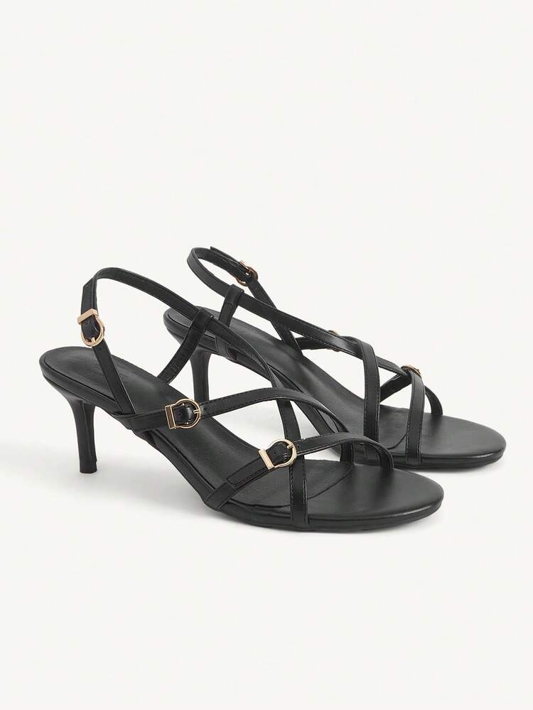 CUCCOO CHICEST Women's Square Toe Rhinestone Ankle Strap Sandals For Christmas