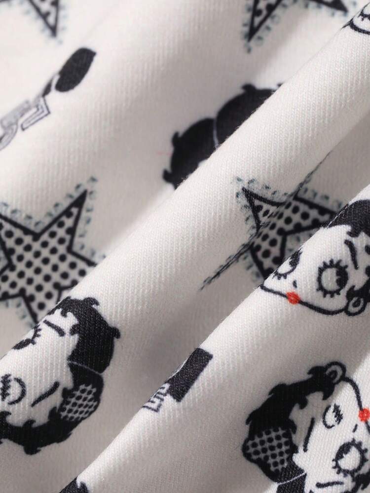 Women's All-Over Print Round Neck Casual Short Sleeve T-Shirt, Summer