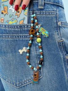 SCOOBY-DOO X SHEIN Dây đeo điện thoại đính hạt acrylic hình chú chó hoạt hình dễ thương và thời trang, mặt dây chuyền điện thoại. - Nhiều màu - Xem 5