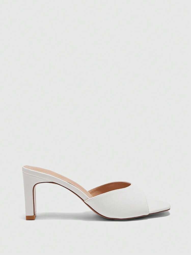 CUCCOO BIZCHIC Women Shoes Women's New European And American Simple Fashion French High Heel Color Scheme Cloth High Heel Thin Square Heel One Piece Slip-On Light, PU Fabric Versatile, Suitable For Commuting, Dating, Parties, Holidays And Weddings And Other Occasions, Is The Ideal Spring And Spring Break, Easter Shoes. Summer Shoes