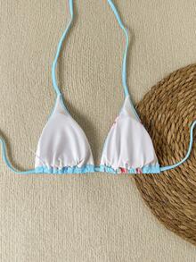 SHEIN Swim Vcay Áo bikini gợi cảm in họa tiết hoa mùa xuân dành cho nữ - Nhiều màu - Xem 2