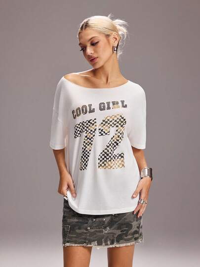 Shutterstock Y2Kool เสื้อยืดคอกลมหลวมเซ็กซี่ Y2K พังก์สีเข้มลายพราง 72 ตัว ดีไซน์ไม่สมมาตร ไหล่ไม่สมมาตร สีขาวกึ่งโปร่งใส เหมาะสำหรับงานปาร์ตี้ฤดูใบไม้ผลิ/ฤดูร้อน วันหยุด การรวมตัวบนเกาะ และการสวมใส่ในชีวิตประจำวัน