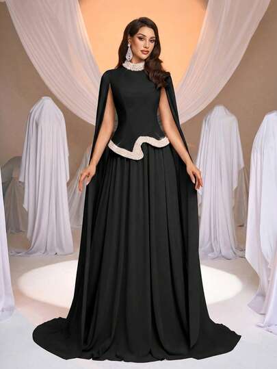 Aureia Sang trọng, lãng mạn, thời trang, trang nhã, chất liệu co giãn, viền voan, đính ngọc trai, trưởng thành, dáng chữ A, đầm dự tiệc thanh lịch, đầm dự tiệc cưới, đầm màu hồng, đầm dự tiệc cưới thanh lịch thời trang, đầm dạ hội trang trọng