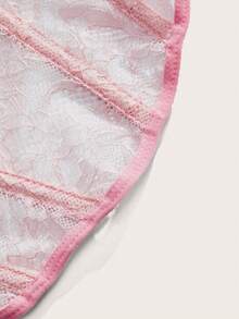 SHEIN ICON Camiseta de tirantes de encaje para mujer de talla grande para el verano - Rosa - Ver 4