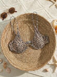 SHEIN Swim Top bikini con aro de leopardo - Multicolor - Ver 4