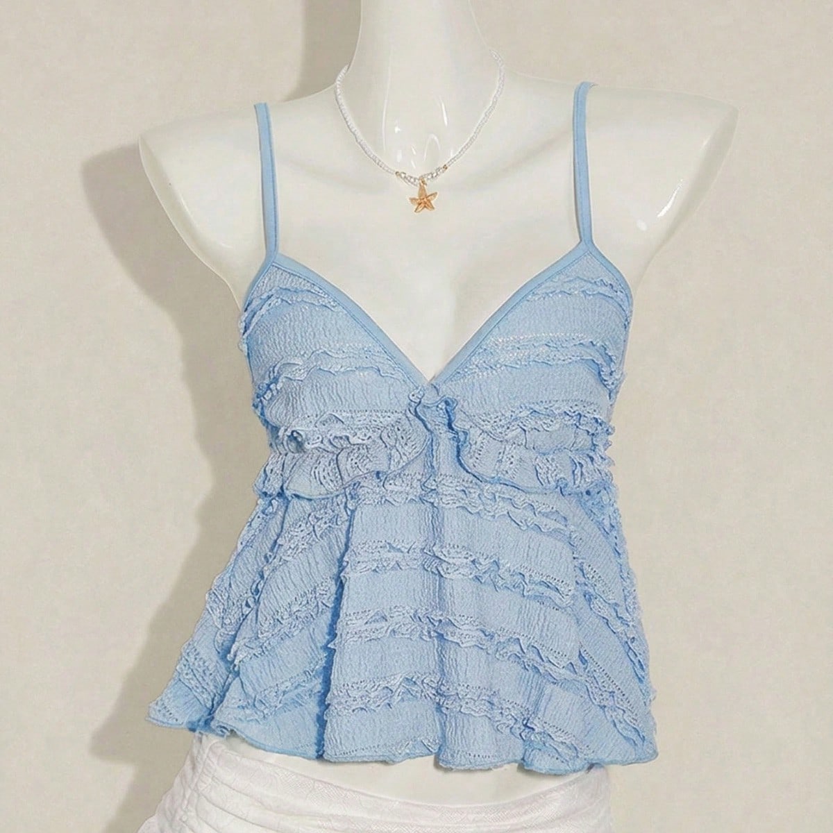 Camiseta de tirantes con volantes de encaje rosa para niñas preadolescentes, camiseta de tirantes con ribete de encaje de unicolor elegante, adecuada